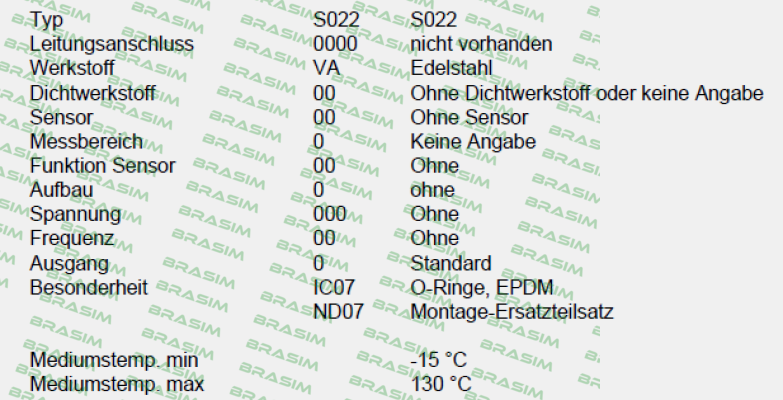 Burkert-P/N: 00561233, Type: S022-0000-VA00-00-0-00-0-000/00-0 * IC07+ND07 price