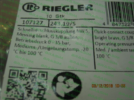 Riegler-P/N: 107127 Type: 243.19/S price