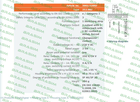 Gelbau-P/N: 3002.5200Z Type: 252.00Z price