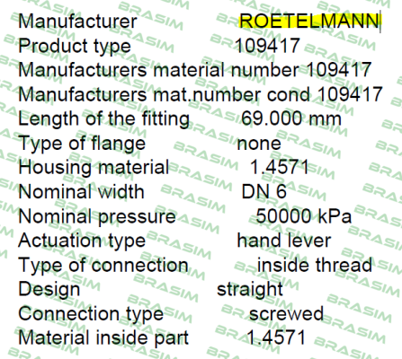 Rotelmann-109417 price