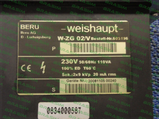 Beru-W-ZG 02/V price