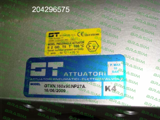 GT Attuatori-GTXN.160x90.DA.NP27A.F10/F12.000 / 58045 price