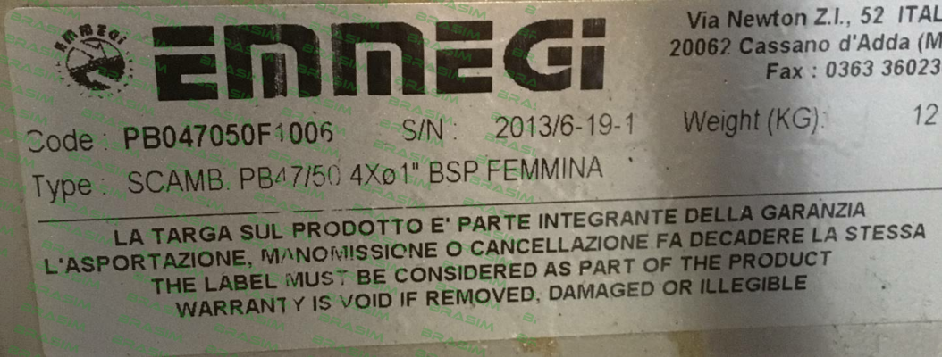 Emmegi-PB047050F1006 price