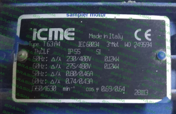 Icme Motor-Type: T63A4 IEC60034 price