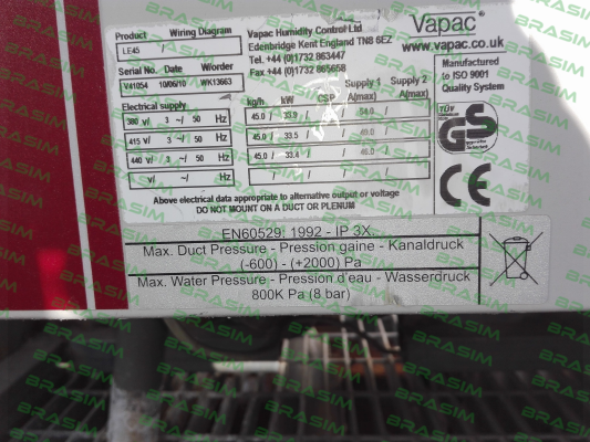 Vapac-PCD4H-6WB price