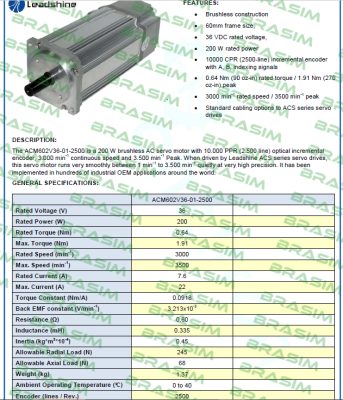 Leadshine-ACM602V36-01-2500 price