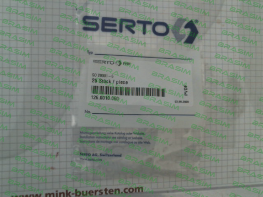 Serto-P/N: 126.0010.060, Type: SO 20001-6 price