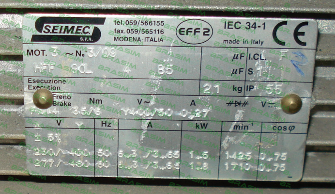 Seimec (Rossi)-BRAKE FOR TYPE:HFF 90L 4 B5 ALTERNATIVE HBF 112M 4 230.400-50 B5 price