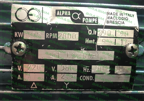 Alpha Pompe-01 1/2 RA-T price