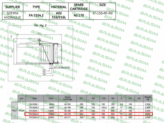 Sofima Filtri-FA 5554.2 price