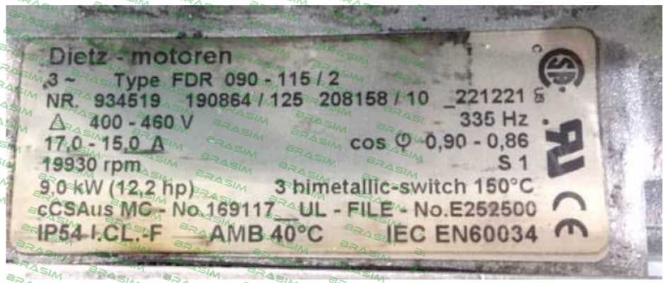 Dietz-Motoren-Turbine ventilation for motor FDR 090/115/2   price