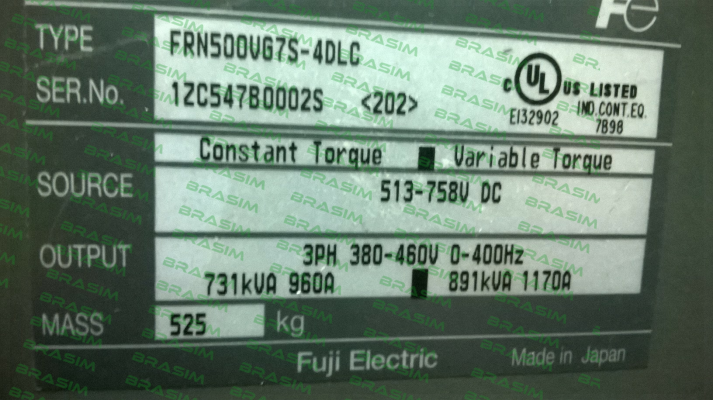 Fuji-Type: FRN500VG7S-4DLC S/N: 1ZC547B0002S 202  price