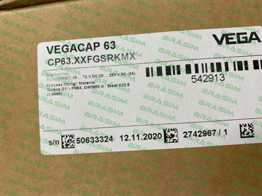 Vega-P/N: CP63.XXFGSRKMX, Type:  VEGACAP 63 price