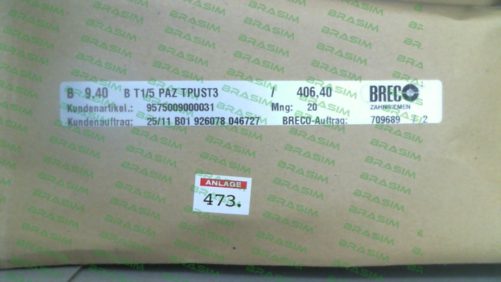 Brecoflex-9,4 T1/5"/406,4-PAZ (160 xl 037) price