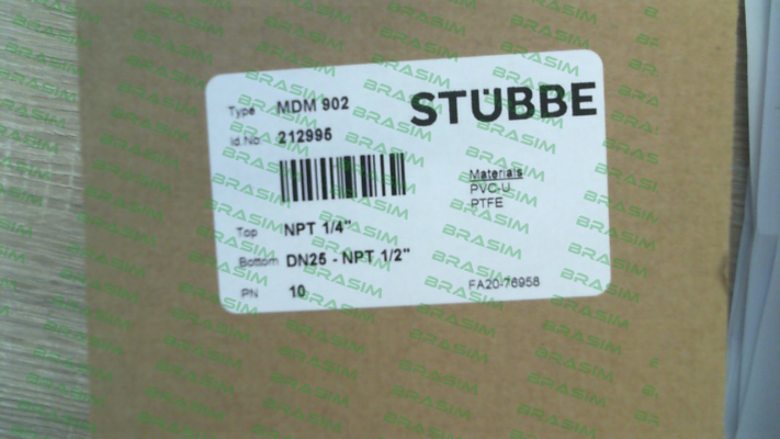 Stübbe-PN: 212995 Type:MDM902 price