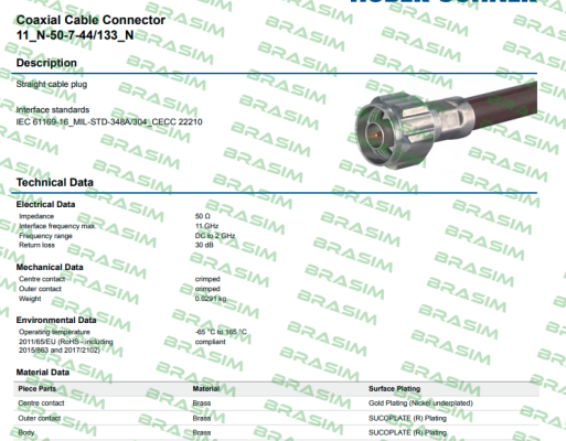 Huber Suhner-SUH00555 price