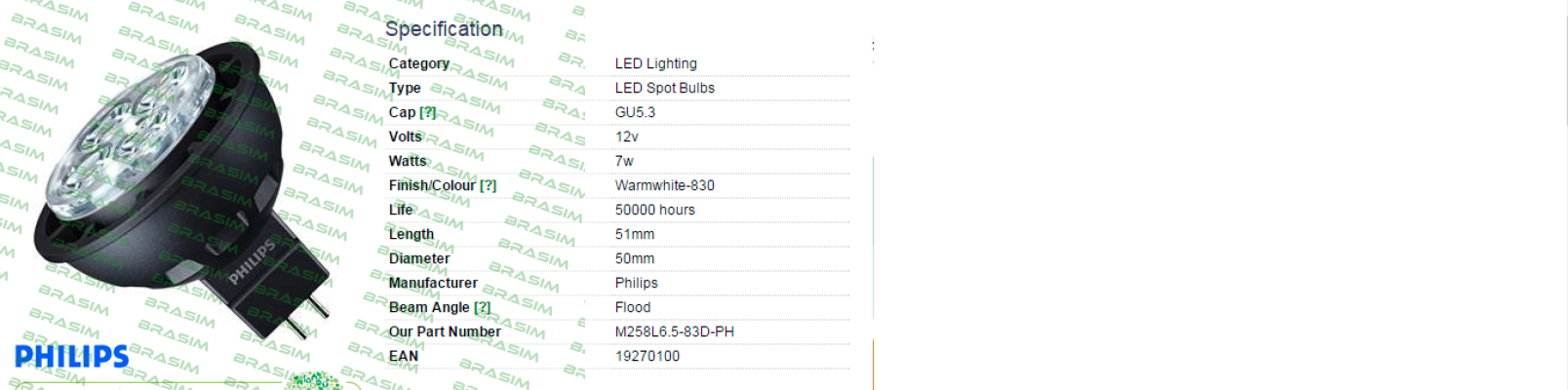 Philips-MLEDV6WGU533036-78543900 (M258L6.5-83D-PH)  price