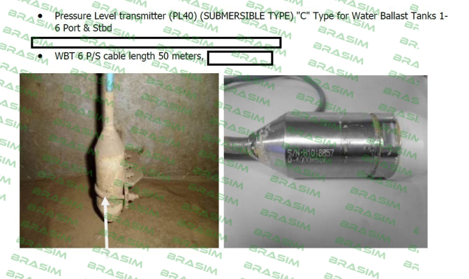 HANLA LEVEL-PL40 / (SUBMERSIBLE TYPE)) "C" Type // CABLE LENGTH : 50 METERS  price