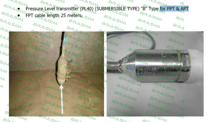 HANLA LEVEL-PL40 / (SUBMERSIBLE TYPE)) "B" Type for FPT  price