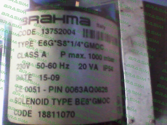 Brahma-E6G*S8 R1/4" B/BE6*GMOC (81.00110) (stock) price