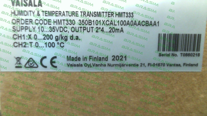 Vaisala-HMT330 350B101XCAL100A0AACBAA1 price