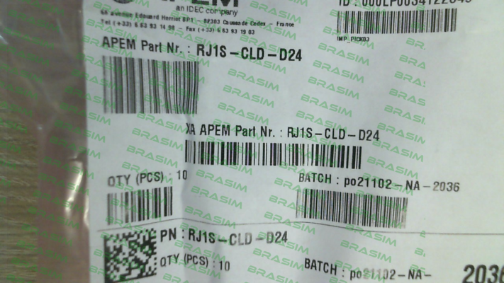 Idec-P/N: 210655 Type: RJ1S-CLD-D24 (pack x10) price