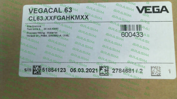 Vega-P/N: CL63.XXFGAHKMXX, Type: VEGACAL 63 price