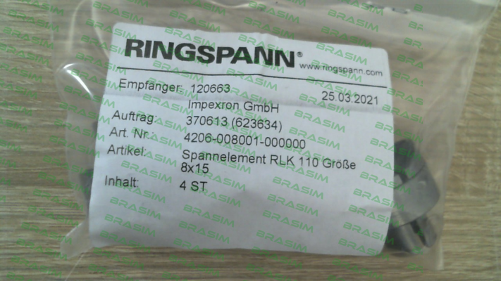 Ringspann-p/n: 4206-008001-000000, Type: RLK 110-8 x 15 price