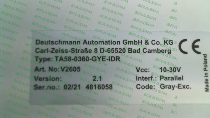 Deutschmann-TA58-0360-GYE-IDR price