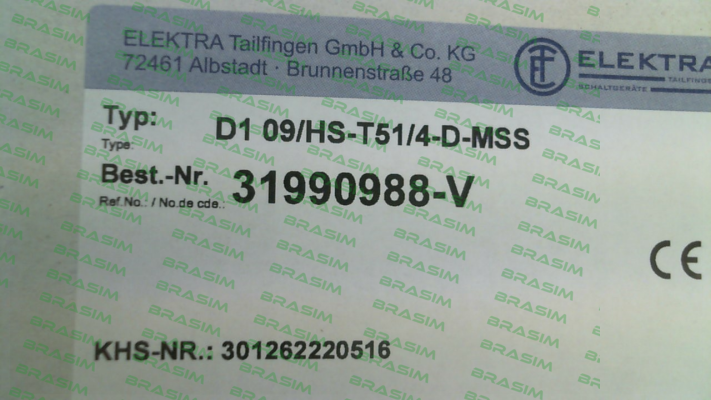 Elektra Tailfingen-D1 09/HS-T51/4-D-MSS price