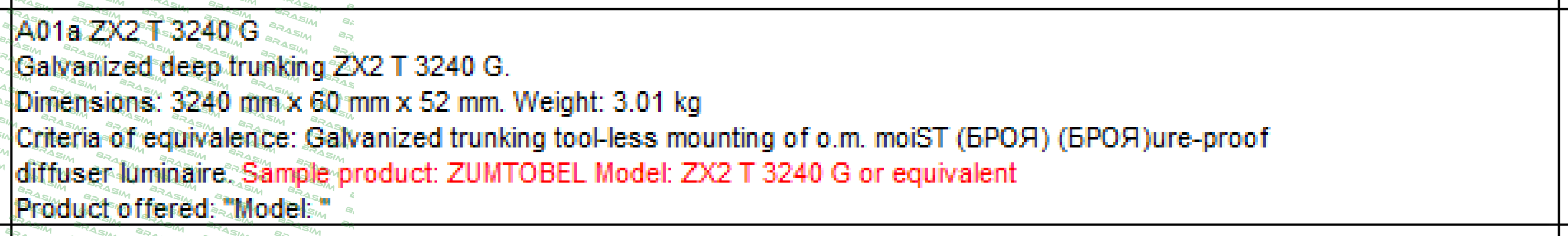 Zumtobel-ZX2 T 3240 G  price