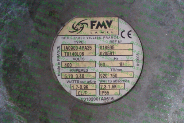 FMV-Lamel (now Ziehl Abegg)-IA0900 4PA25 TX140L06 400V50HZ price