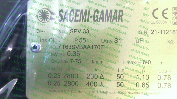 Sacemi-SPV 33-TRI (SPV 33 170T) price