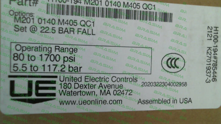 United Electric-H100-194-0140-M201-M405-QC1 price