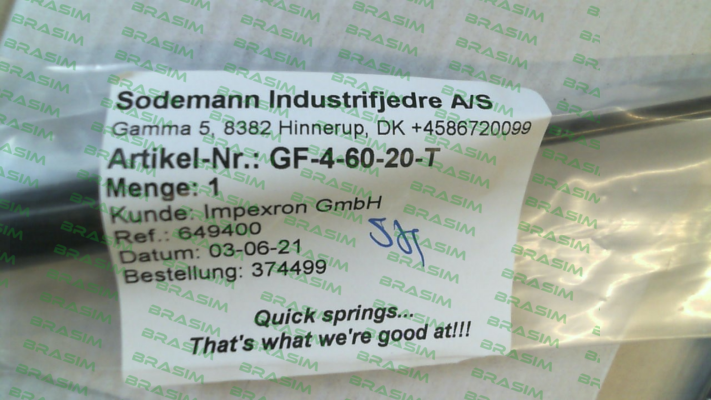 Sodemann-GF-4-60-20-T price