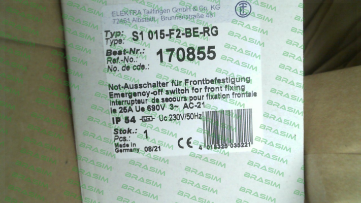 Elektra Tailfingen-S1 015-F2-BE-RG price