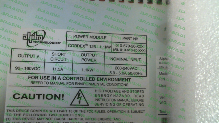 Alpha Technologies-010-579-20-041 \ CXRC 125-1.1kW price