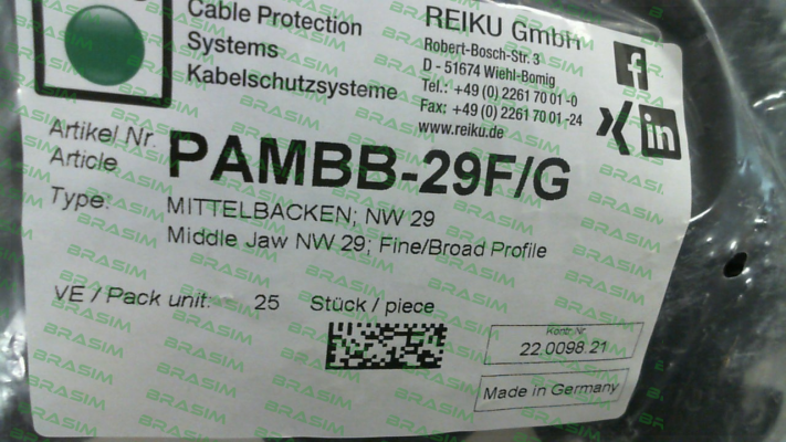 REIKU-PAMBB-29F/G (pack x25) price