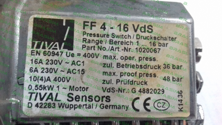 Tival-Sensors-P/N: 1020067, Type: FF 4-16 VdS DAI VdS price