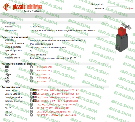 Pizzato Elettrica-FS 2096D024-F price