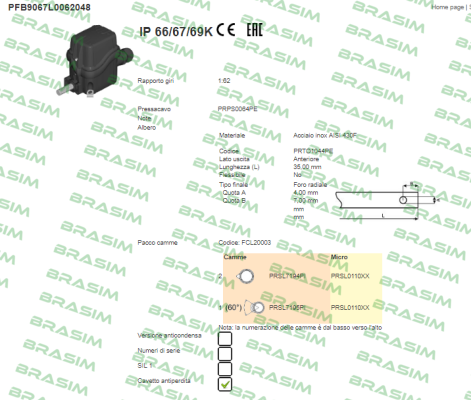 Ter Tecno Elettrica Ravasi-PFB9067L0062048 price