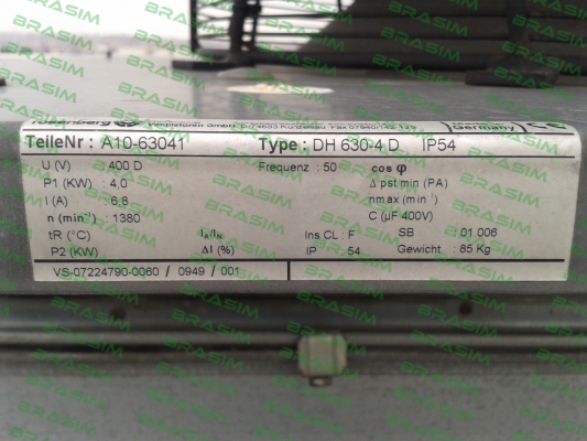 Rosenberg-DH 630-4D IP 54, A10-63041  obsolete, replacement DHE 630-4 D.7KF  price