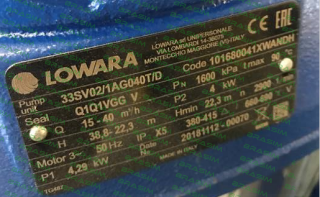 Lowara-33SV02/1AG040T/D price