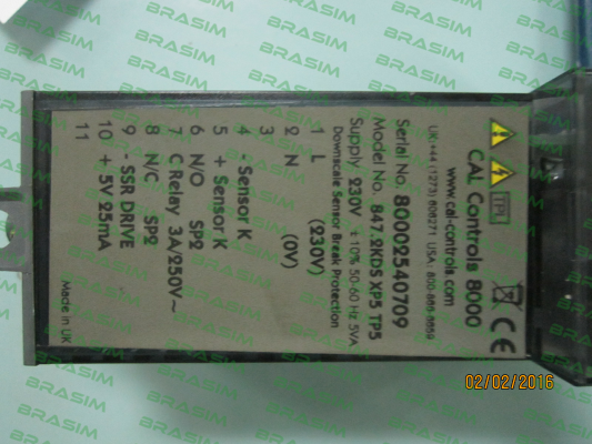 Cal Controls-TYPE:CAL 8000, SN:80002540709 price