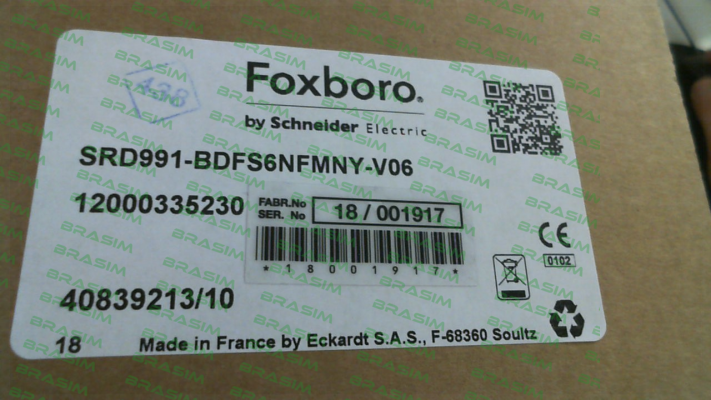 Foxboro (by Schneider Electric)-SRD991-BDFS6NFMNY-V06 price