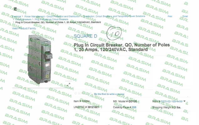 Square D (Schneider Electric)-QO120  price