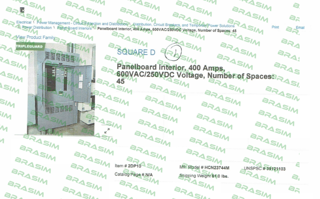 Square D (Schneider Electric)-HCN23744M  price