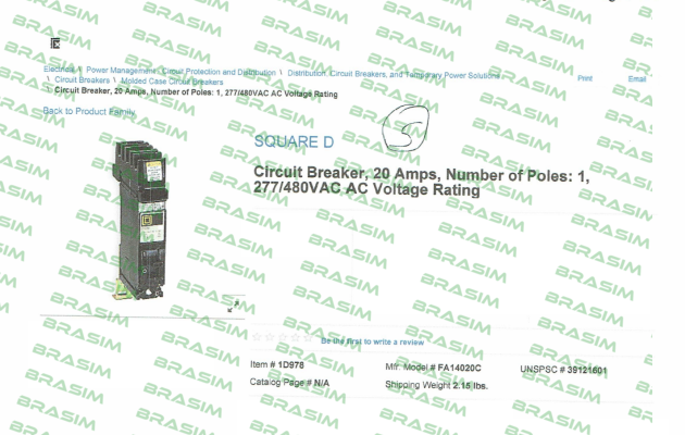 Square D (Schneider Electric)-FA14020C  price