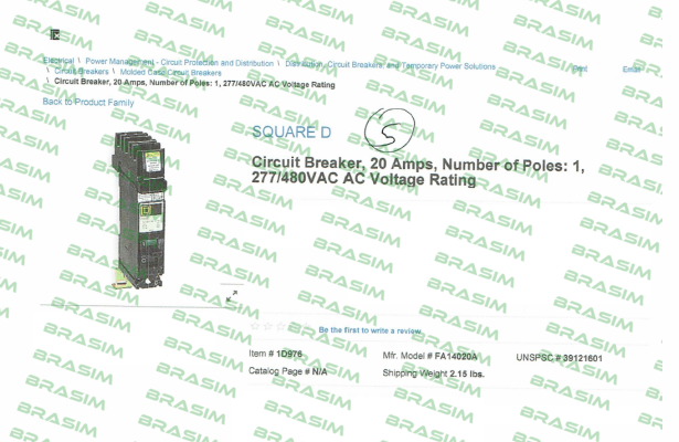 Square D (Schneider Electric)-FA14020A  price