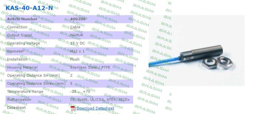 Rechner-P/N: 400200 Type: KAS-40-A12-N  price